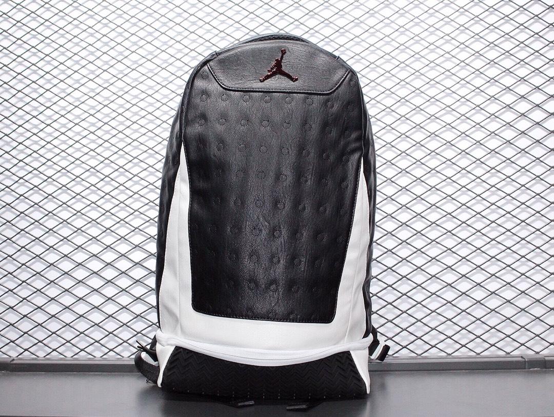 2019 Air Jordan 13 Backpack Black White - Click Image to Close